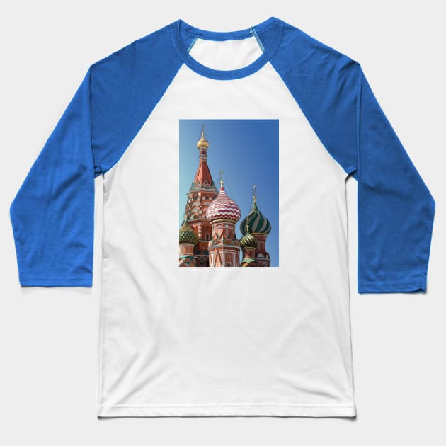 Saint Basil's Cathedral Digital Painting Baseball T-Shirt by EthanZehnder